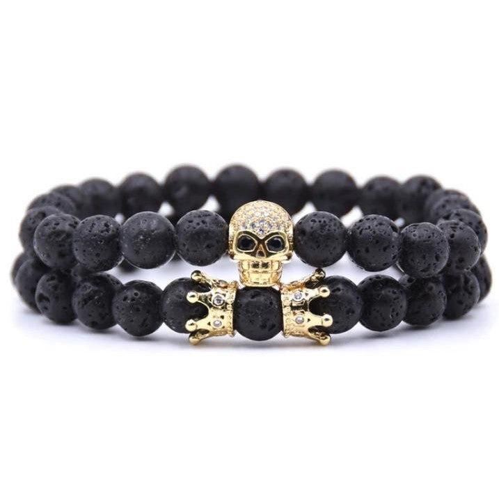 SET DE PULSERAS PARA HOMBRE | SKULL GOLDEN