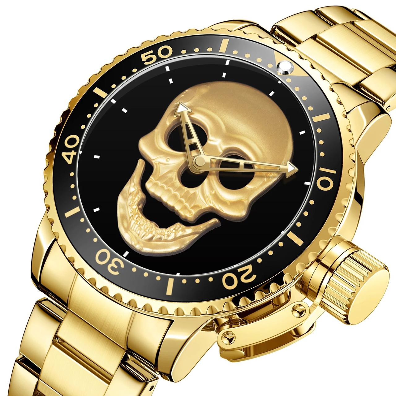 RELOJ PARA HOMBRE | DARK GOLDEN ROCK SKULL