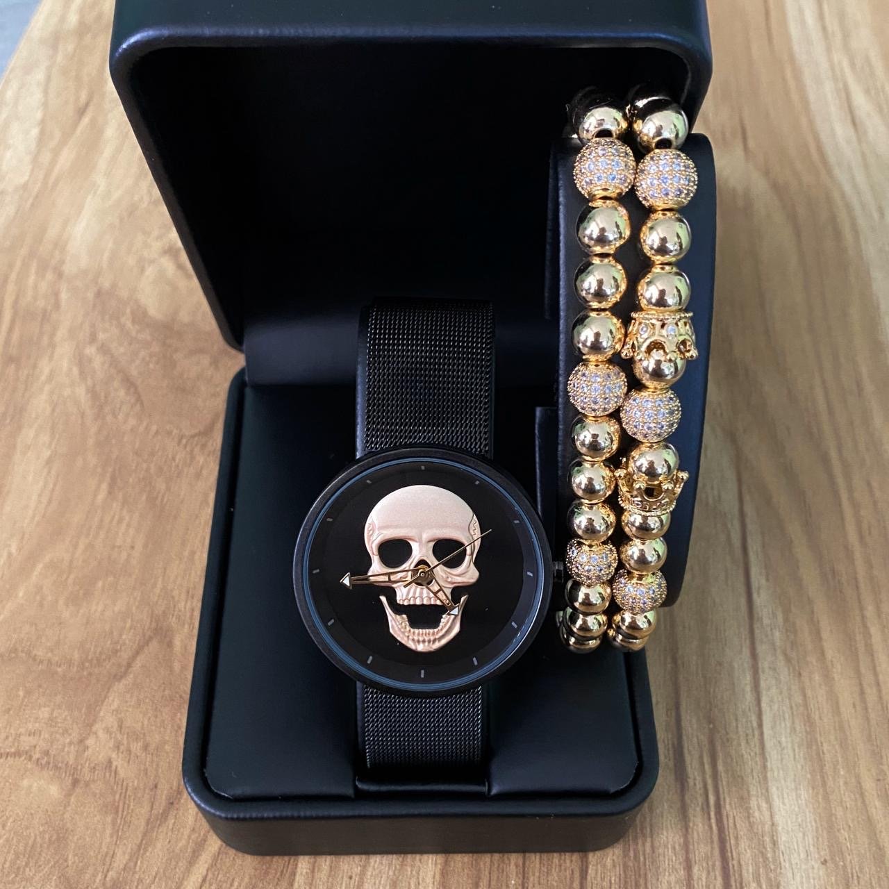 SET DE RELOJ, PULSERAS Y DIJE PARA MUJER | LUXURY SKULL PACKET