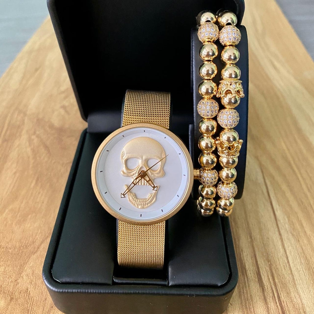 SET DE RELOJ, PULSERAS Y DIJE PARA MUJER | LUXURY GOLD PACKET