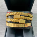 SET DE PULSERAS PARA HOMBRE | ROMAN  BRACELET GOLD
