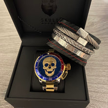 Cargar imagen en el visor de la galería, DÚO DE RELOJ Y PULSERA BLUE ROCK SKULL